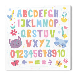 Kolorowa tablica z cyferkami i literkami dla dzieci