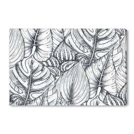 Kompozycja z tropikalnych liści - szkic