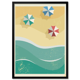 Słoneczna piaszczysta plaża - ilustracja