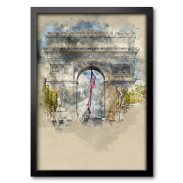 Sławny punkt w Paryżu - Łuk Triumfalny - rysunek