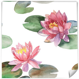 Akwarela - kwiaty lotosu 