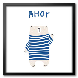 "Ahoy" - niedźwiadek w koszulce w paski