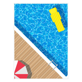 Parasol plażowy przy basenie - ilustracja