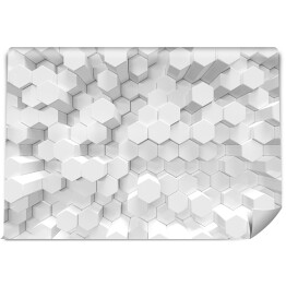 Białe heksagonalne tło - ściana 3D
