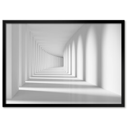 Szary prosty korytarz 3D