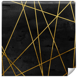 Tapeta samoprzylepna w rolce Złote proste linie na ciemnym granatowym tle