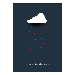 Ilustracja z napisem - "Love is in the air..."