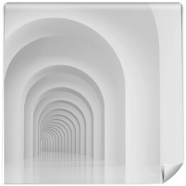 Łuki w białym korytarzu 3D