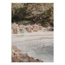 Summer Beach bay. Kreatywny, minimalny, jasny i przewiewny stylizowany koncept.