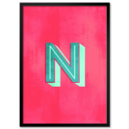 Kolorowe litery z efektem 3D - "N"
