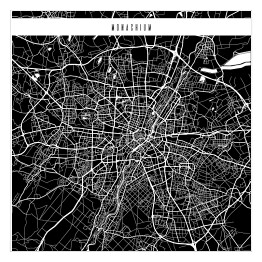 Mapa miast świata - Monachium - czarna