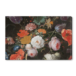 Obraz kwiaty w wazonie. Bukiet różnorakich kwiatów malowany w stylu barokowym