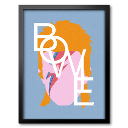 Ilustracja - twarz na błękitnym tle - Bowie