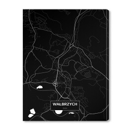 Mapa Wałbrzycha czarno-biała