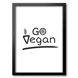 Typografia czarno-biała - "Go Vegan"
