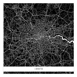 Mapy miast świata - Londyn - czarna