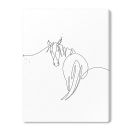 Ilustracja z koniem - białe konie
