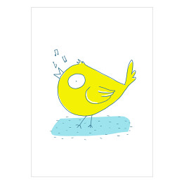 Żółty kanarek śpiewający - ilustracja