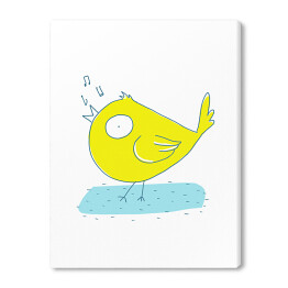 Żółty kanarek śpiewający - ilustracja