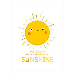 Uśmiechnięte słoneczko - ilustracja z napisem