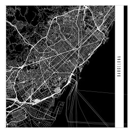 Mapy miast świata - Barcelona - czarna
