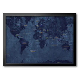 Ciemna klasyczna mapa świata