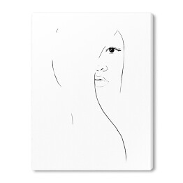 Kontur twarz kobiety - minimalistyczna grafika, czarno-biała