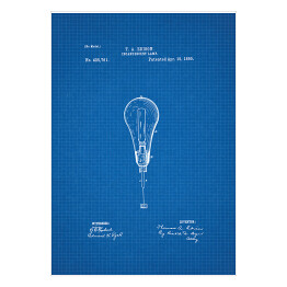 T. A. Edison - żarówka - patenty na rycinach blueprint