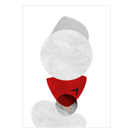 Czerwono szara abstrakcja na białym tle