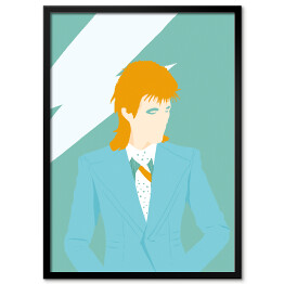 Ilustracja - mężczyzna na błękitnym tle - Bowie