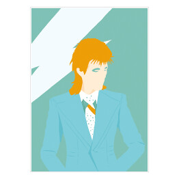Ilustracja - mężczyzna na błękitnym tle - Bowie