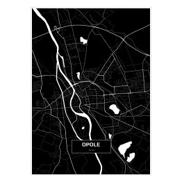 Mapa Opola czarno-biała