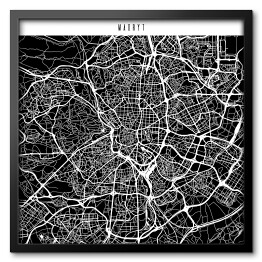Mapy miast świata - Madryt - czarna