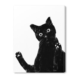 Zabawny czarny kociak z dużymi oczami