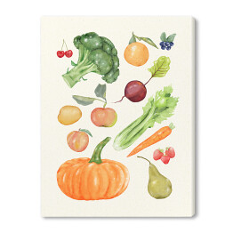 Warzywa i owoce - ilustracja