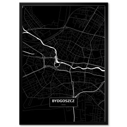 Mapa Bydgoszczy czarno-biała