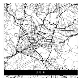 Mapy miasta świata - Lublana - biała