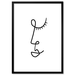 Minimalistyczna twarz z czarnych linii