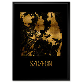 Czarno złota mapa - Szczecin