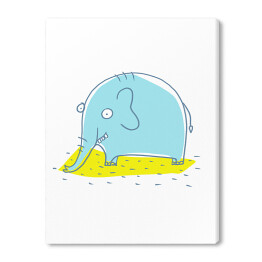 Niebieski słonik - ilustracja