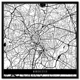 Mapy miast świata - Manchester - biała