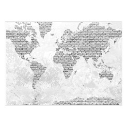 Mapa świata z motywem jasnych cegieł