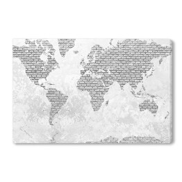 Mapa świata z motywem jasnych cegieł
