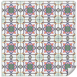 Tapeta samoprzylepna w rolce Geometryczna ozdobna mozaika imitująca kafelki. Tekstylia domowe