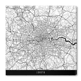 Mapy miast świata - Londyn - biała