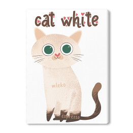 Ilustracja - cat white - kocia kawa
