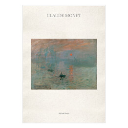 Claude Monet "Wschód słońca" - reprodukcja z napisem. Plakat z passe partout