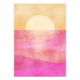 Zachód słońca nad różowym morzem