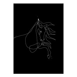 Koń z rozwianą grzywą - czarne konie