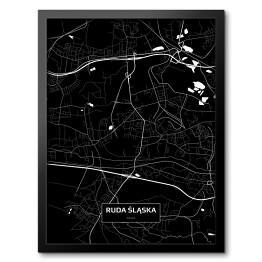 Mapa Rudy Śląskiej czarno-biała